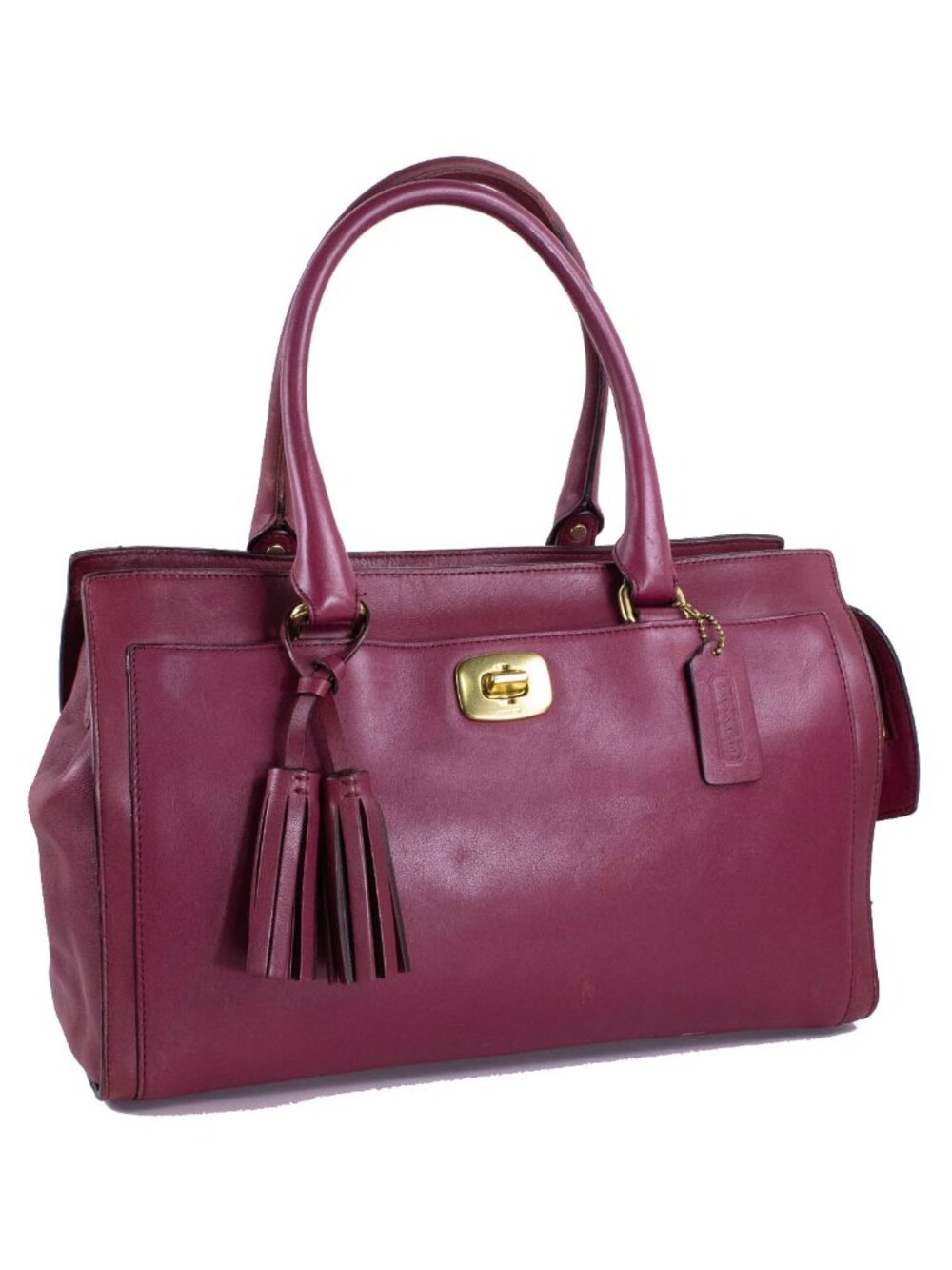 Coach Legacy Chelsea Carryall 25359 Deep Port Leather Tassel Satchel